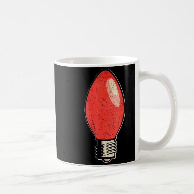 Vintage Red Christmas Tree Light Bulb  Coffee Mug (Right)