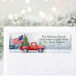 Vintage Red Christmas Truck Christmas Tree Flag<br><div class="desc">Vintage red Christmas truck with a Christmas tree and American flag Christmas card is a festive way to show your love for America and sending holiday wishes to your friends and family.</div>