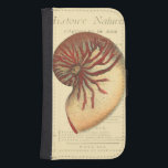 Vintage Red Conch Shell Samsung S4 Wallet Case<br><div class="desc">In this vivid image,  you can see in vintage natural and unique style of the red Conch shell up close. This unique type of art has black and red shading to accent the spiralling of this conch shell. Get this conch shell with an sepia background on your product today.</div>