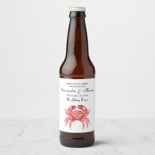 Vintage Red Crab #1 Drawing Beer Bottle Label