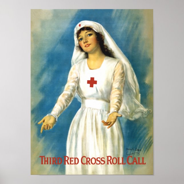 Vintage Red Cross Nurse Poster (Front)