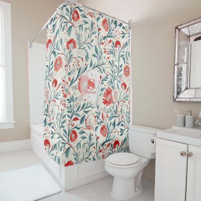 Vintage Red Daisy Floral Pattern - Botanical (In Situ)
