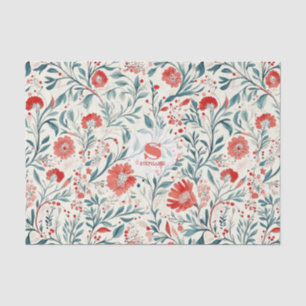 Vintage Red Daisy Floral Pattern - Botanical Tissue Paper