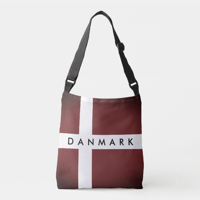 Vintage red Denmark flag crossbody bag (Front)
