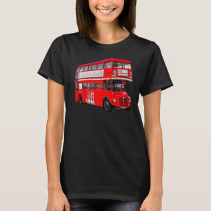 Vintage Red Double Decker British Tour Bus   T-Shirt