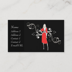 Vintage Red dress - Customize Business Card