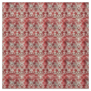 Vintage Red Faded Damask Antique Elegance Fabric