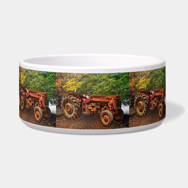 Vintage Red Farm Tractor (Front)