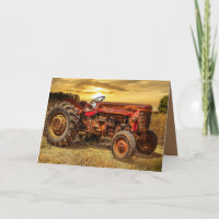 Vintage Red Farm Tractor