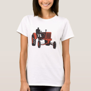 Vintage Red Farm Tractor Retro Farmer T-Shirt