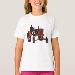 Vintage Red Farm Tractor Retro Farmer T-Shirt