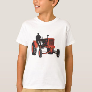 Vintage Red Farm Tractor Retro Farmer T-Shirt