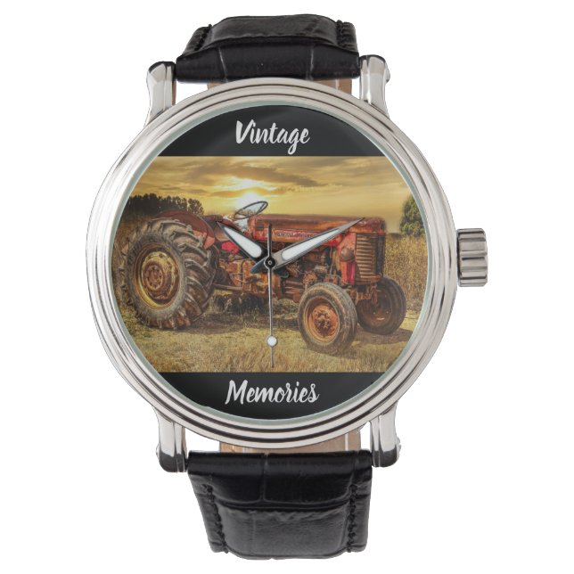Vintage Red Farm Tractor Watch (Front)