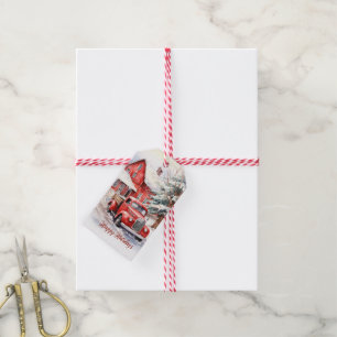 Vintage Red Farm Truck Red Barn Gift Tags