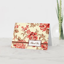 Vintage Red Floral Print