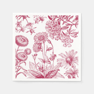 Vintage Red Floral Thanksgiving Fall Napkin