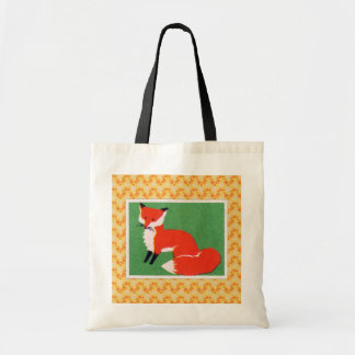 Vintage Red Fox Print Tote Bag