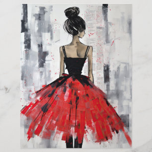 Vintage Red Girl Fashion Pretty Dress 