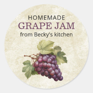 Vintage Red Grapes jam canning label