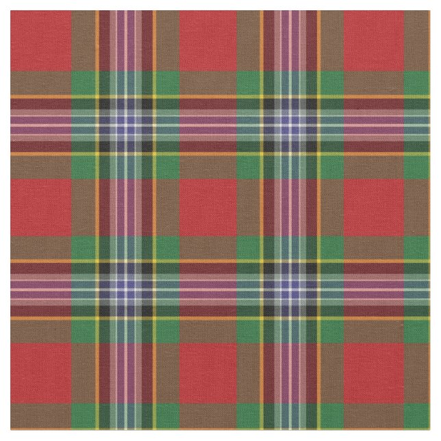 Vintage Red, Green, and Blue Scottish Plaid Fabric (Close Up)