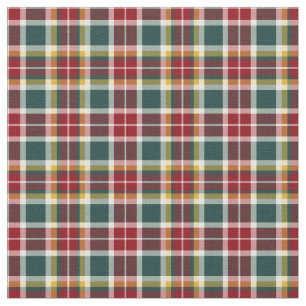 Vintage Red, Green, and Yellow Scottish Plaid Fabric