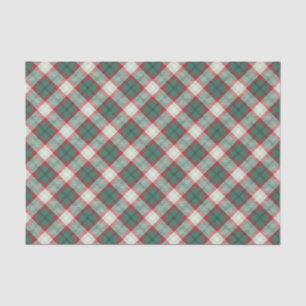 Vintage Red Green Chequered Christmas Tissue Paper