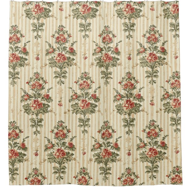 Vintage Red Green Damask Pattern (10) (Front)