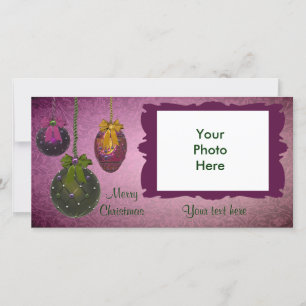 Vintage Red Green Photo Christmas Cards