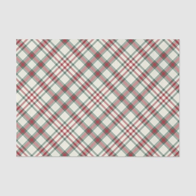 Vintage Red Green Plaid Christmas Tissue Paper (Front)