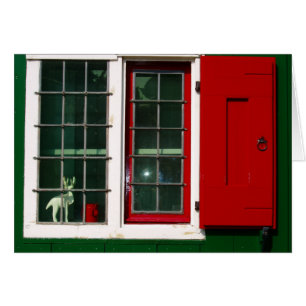 Vintage Red Green White Dutch Window Photo