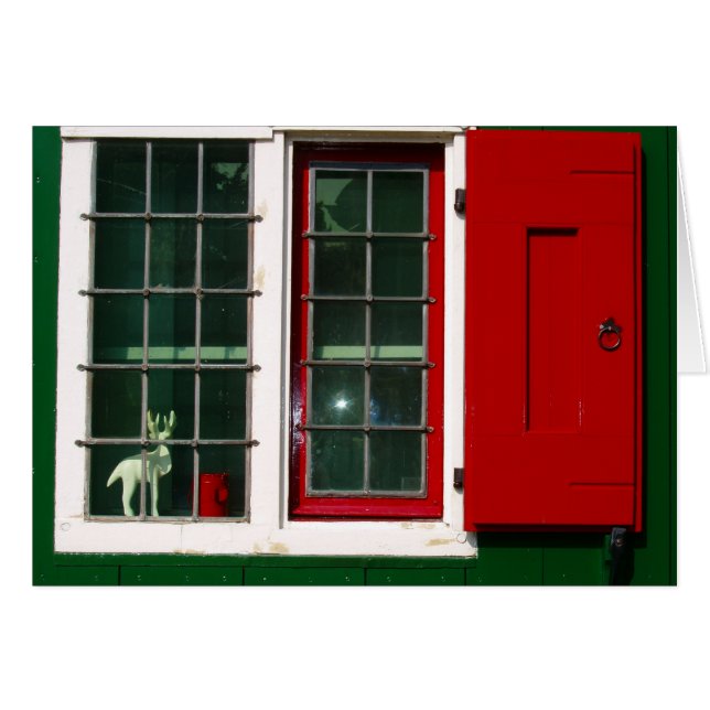 Vintage Red Green White Dutch Window Photo (Front Horizontal)