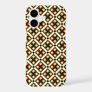 Vintage Red Green Yellow Barcelona Chequered Art