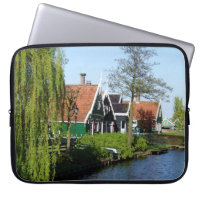 Vintage Red Green Zaanse Schans Dutch Timber House