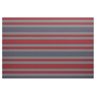 Vintage Red Grey and Navy Blue Stripe Fabric