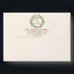 Vintage Red Hand Drawn Wreath Merry Christmas    Envelope<br><div class="desc">a vintage retro minimalist simple red and green Merry Christmas trees holiday envelope. As you it features a plain creamy colour background with green handwritten script typography of Return address info. And you got a red merry Christmas calligraphy inside a hand drawn green ribbon wreath . Along with the customizable...</div>