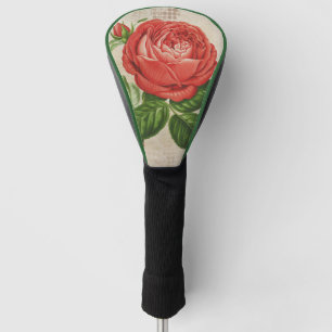 Vintage Red Hybrid Perpetual, Paul Neyron Rose Golf Head Cover