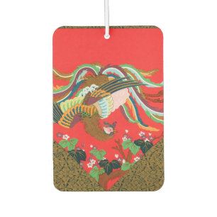 Vintage Red Japanese Phoenix Bird Art G.A. Audsley Air Freshener