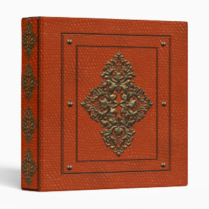 Vintage Red Leather Binder
