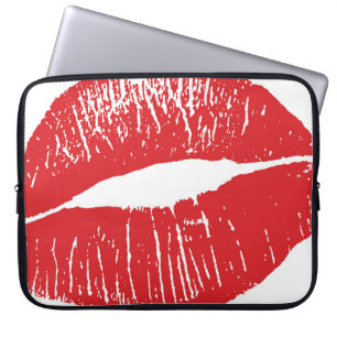 Vintage Red Lips Print Illustration Laptop Sleeve