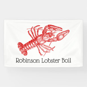 Vintage Red Lobster #1 Drawing DIY Colour sv Banner