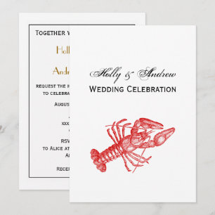 Vintage Red Lobster #1 Drawing Invitation
