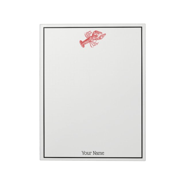 Vintage Red Lobster #1 Drawing Notepad (Rotated)