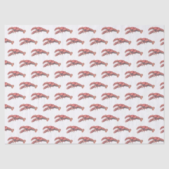 Vintage Red Lobster #2 Drawing Tissue Paper (Front)