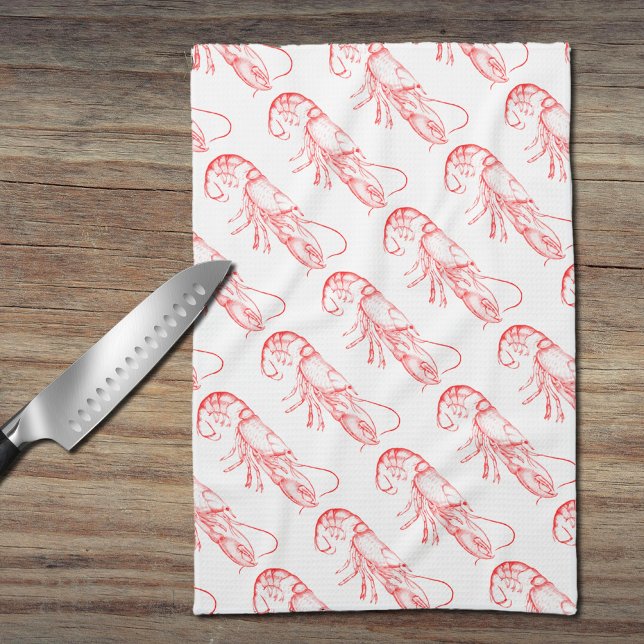 Vintage red  lobster  kitchen towel (Creator Uploaded)