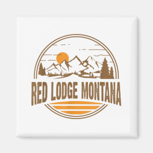 Vintage Red Lodge, Montana Mountain Hiking Souveni Magnet