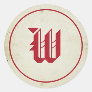 Vintage Red Monogram Envelope Seal