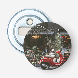 Vintage Red Motor Scooter   Bottle Opener