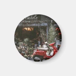 Vintage Red Motor Scooter      Magnet