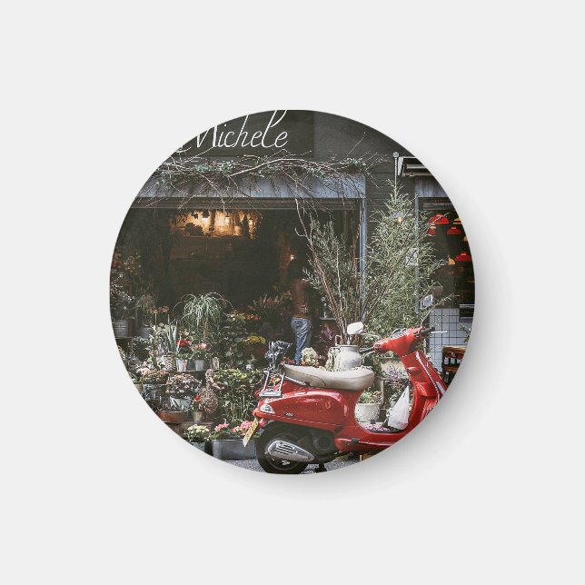 Vintage Red Motor Scooter      Magnet (Front)