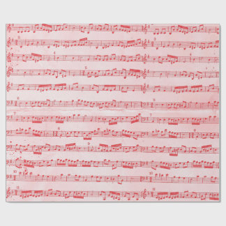 Vintage Red Musical Sheet Wrapping Paper